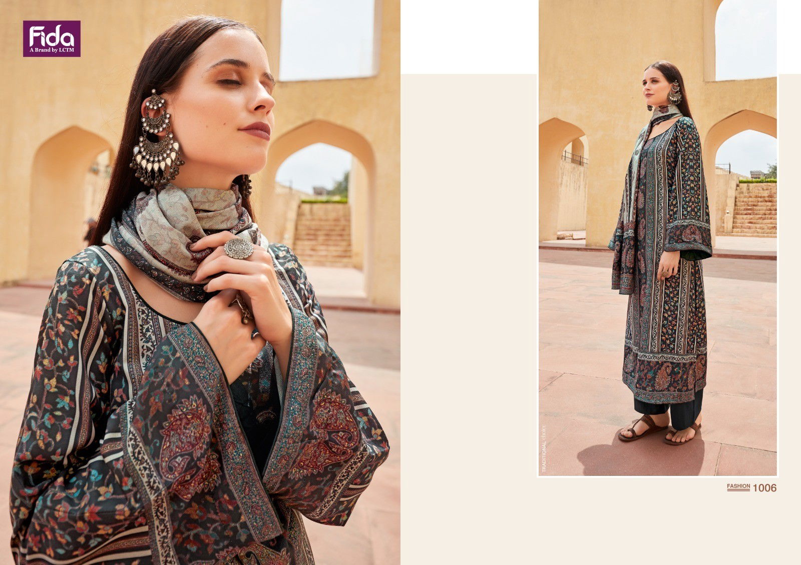 Fida Lahza Digital Pashmina Dress Materials Catalog
